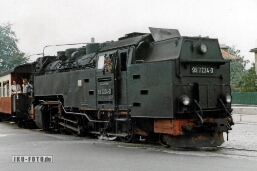Schmalspurlokomotive 99234 Deutsche Reichsbahn Wernigerode 1986, heute Harzer Schmalspurbahn, Analogfoto